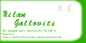 milan gallovits business card